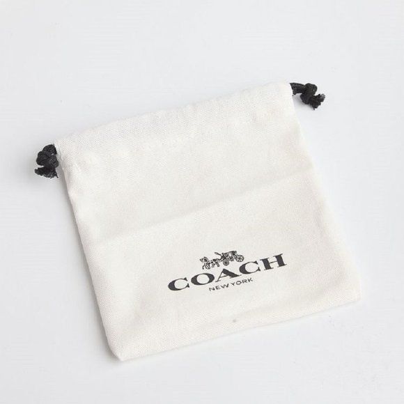 BRAND NEW COACH SIGNATURE ENAMEL HOOP EARRING GOLD/IVORY - Picture 8 of 9